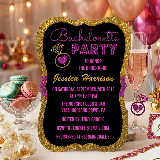 Bachelorette Party Invitations - Glitter Effect (Creator Uploaded)