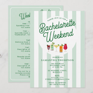 Bachelorette Party Itinerary Bach Weekend Retro Invitation