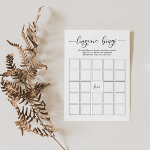 Bachelorette Party Lingerie Bingo Card Game Bridal