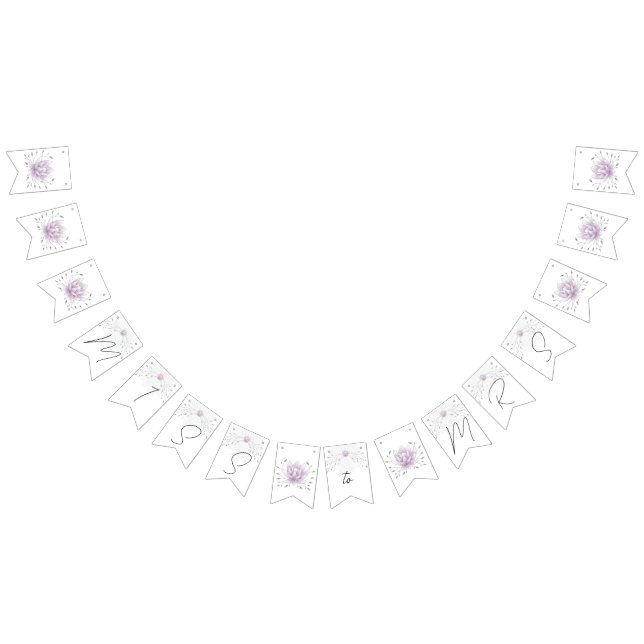 Bachelorette Party Miss to Mrs Pink Lotus Bunting (All)