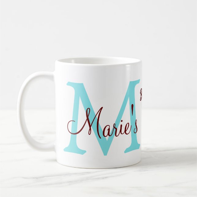 bachelorette party monogram add name date place si coffee mug (Left)