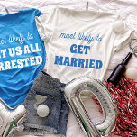 Bachelorette Party Most Likely To Get Married T-Shirt<br><div class="desc">Bring a touch of playful anticipation to the bachelorette festivities with this charming and customisable t-shirt design! Featuring the perfectly fitting phrase "most likely to GET MARRIED" in vibrant blue lettering against a crisp white background, this design is both sweet and sassy. It's an ideal choice for the bride-to-be or...</div>