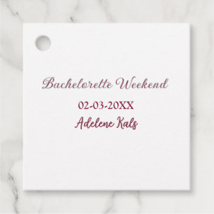 bachelorette party name maron date bridal shower s favour tags