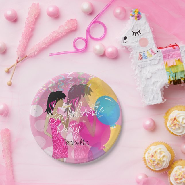 Bachelorette Party  - Party Girl Pink  Paper Plate (Party)