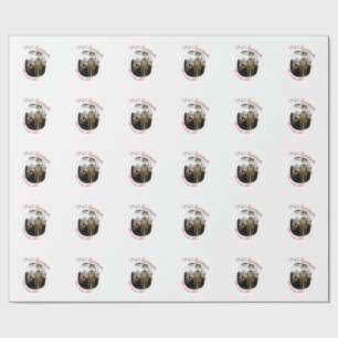 bachelorette party photo name date simple circular wrapping paper