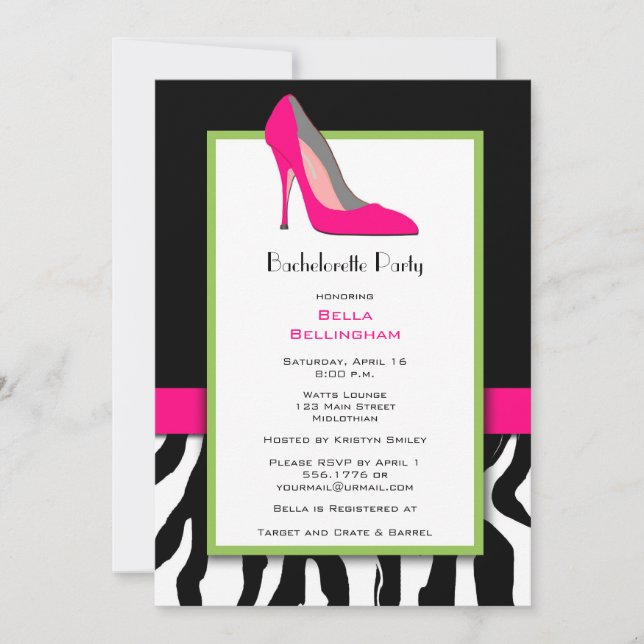Bachelorette Party Pink Heels Invitation (Front)
