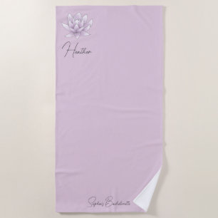 Bachelorette Party Pink Lotus Named Beach Towel