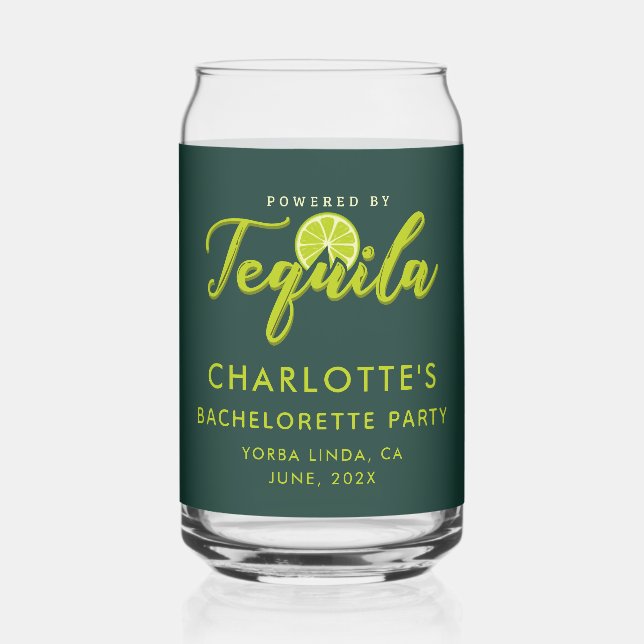 Bachelorette Party Powered by Tequila Keepsake Can Glass (Front)
