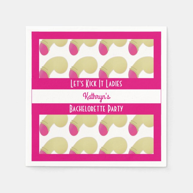 Bachelorette Party Pretty Falos Napkin (Front)