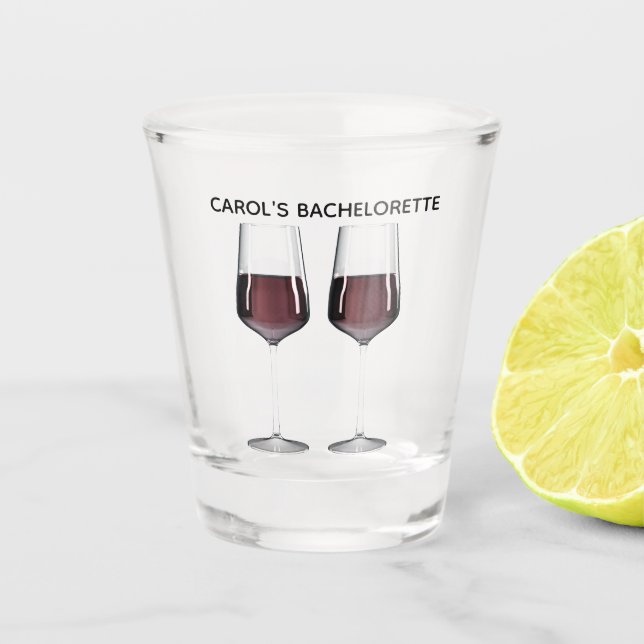Bachelorette Party red wine glasses (Front)