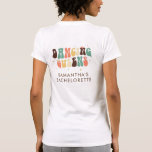 Bachelorette Party Retro Dancing Queens Matching T-Shirt<br><div class="desc">Custom Bachelorette Party Retro Dancing Queens T-Shirt you can customise with the bride's name. Perfect matching bride party retro design shirt. Use our “Design Tool” to add text or change the colour of the text.</div>