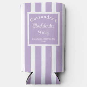 Bachelorette Party Retro Modern LightPurple Classy Seltzer Can Cooler