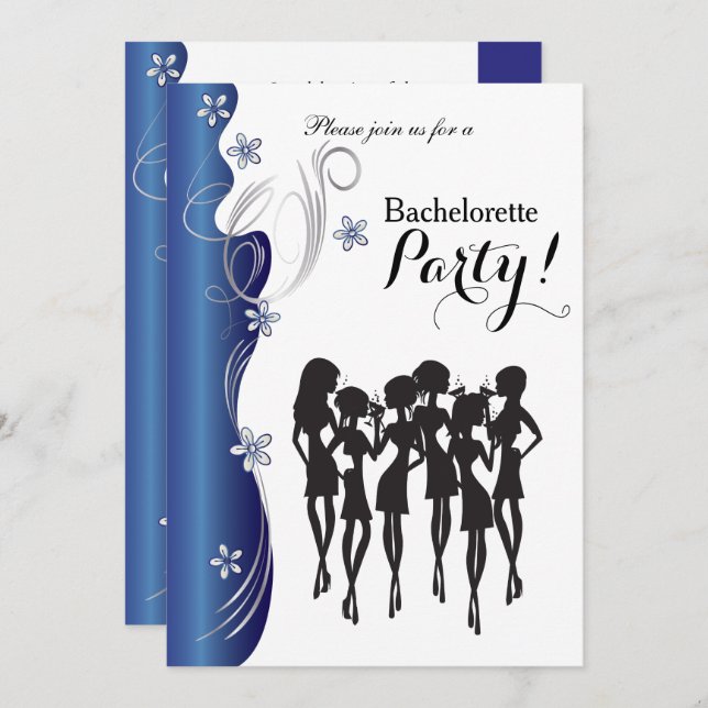 Bachelorette Party - Sapphire Blue  Invitation (Front/Back)