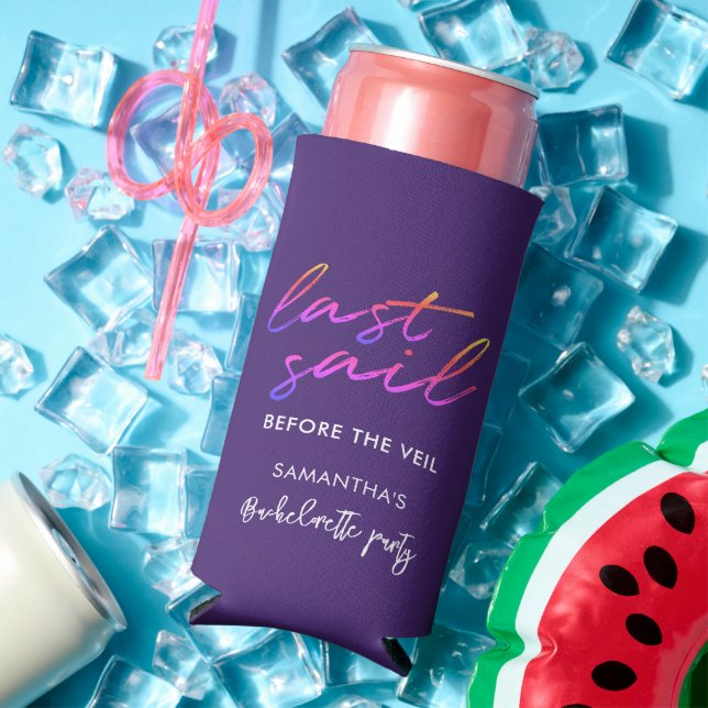 Bachelorette Party Script Modern Girls Weekend Seltzer Can Cooler (In Situ Summer)