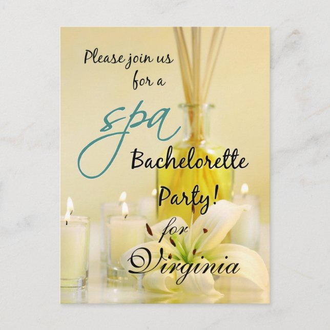 Bachelorette Party Spa Invite - Personalised (Front)