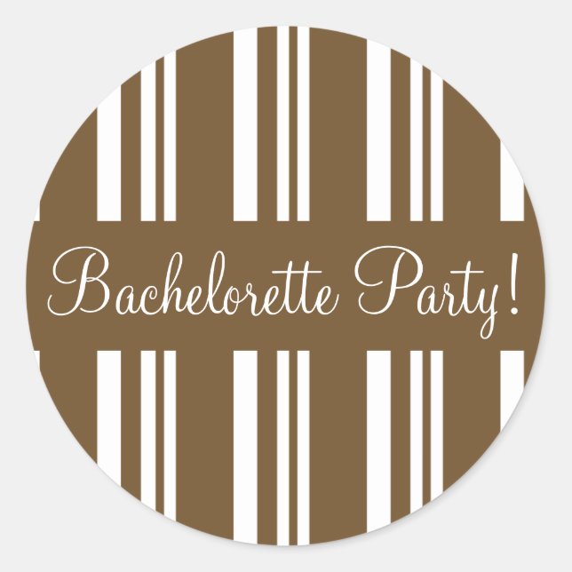 Bachelorette Party Striped Envelope Sticker Seal (Front)