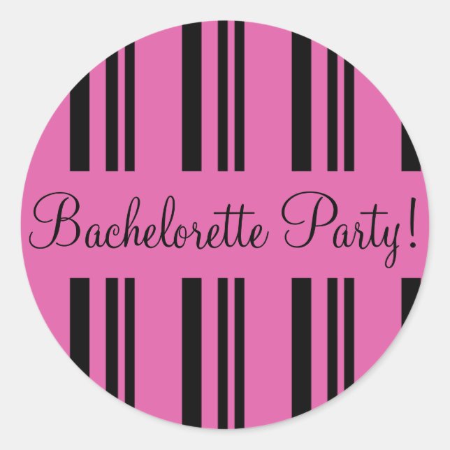 Bachelorette Party Striped Envelope Sticker Seal (Front)