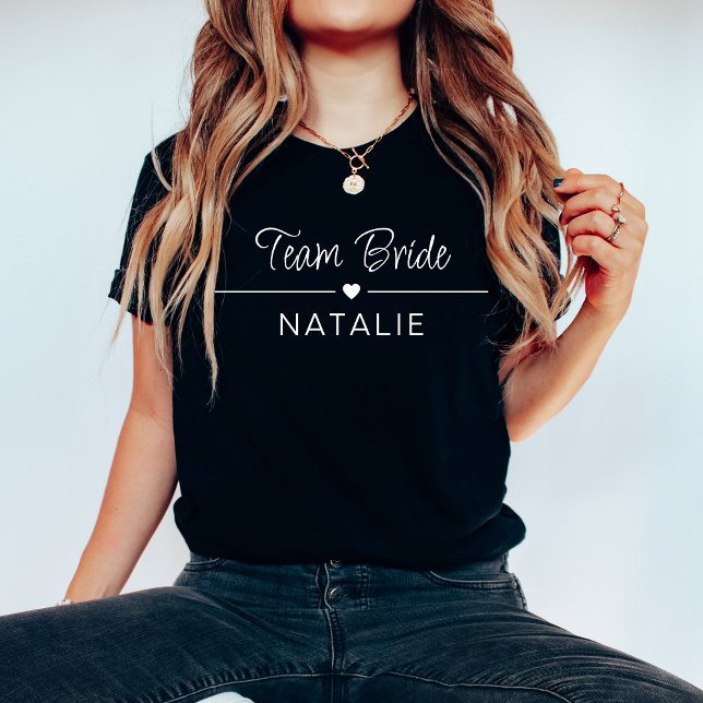 Bachelorette Party Team Bride Personalised Bridal T-Shirt (Creator Uploaded)