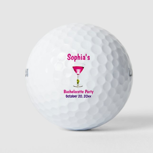 Bachelorette Party Thank You Souvenir Golf Balls (Front)