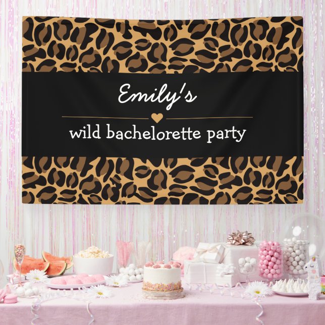 Bachelorette Party Trendy Wild Leopard Print  Banner (Party)