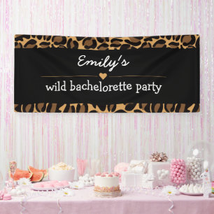 Bachelorette Party Trendy Wild Leopard Print  Banner