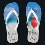 Bachelorette Party Tropical Beach Bride Tribe Jandals<br><div class="desc">This design was created through digital art. It may be personalised by clicking the customise button and changing the colour, adding a name, initials or your favourite words. Contact me at colorflowcreations@gmail.com if you with to have this design on another product. Purchase my original abstract acrylic painting for sale at...</div>