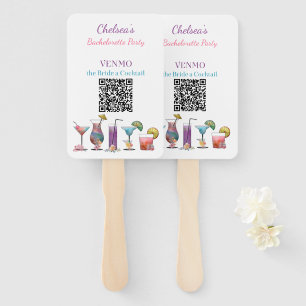 Bachelorette Party VENMO the Bride a Cocktail  Hand Fan