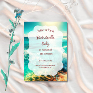 Bachelorette Party Wedding Tropical Ocean Beach  Invitation