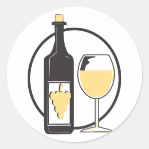 Bachelorette Party/white wine Classic Round Sticker