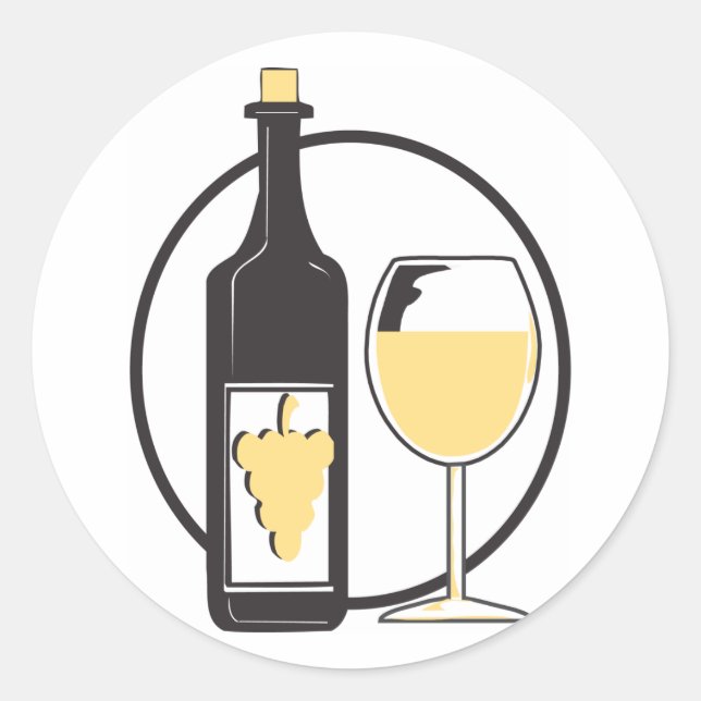 Bachelorette Party/white wine Classic Round Sticker (Front)