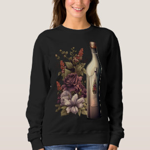 Bachelorette Party Wine Bridal Flowers Bride Bride Sweatshirt