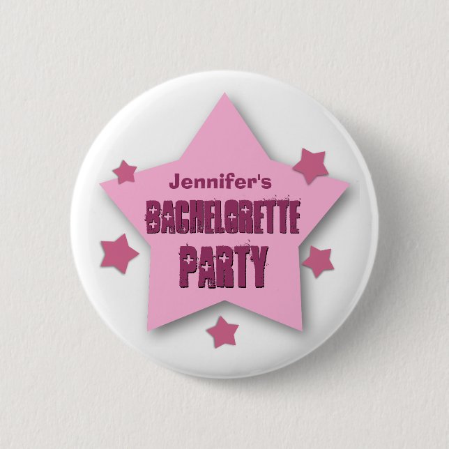 BACHELORETTE PARTY with STARS Custom Grunge V08 6 Cm Round Badge (Front)