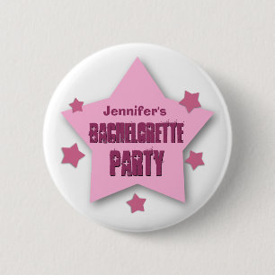 BACHELORETTE PARTY with STARS Custom Grunge V08 6 Cm Round Badge