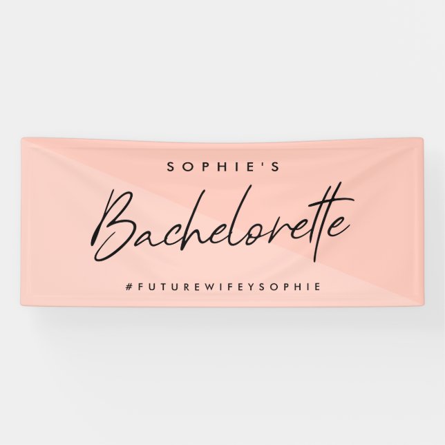 Bachelorette Peach Pink | Pastel Minimalist Modern Banner (Horizontal)
