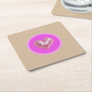 Bachelorette Pink Party Square Paper Coaster