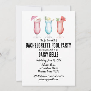 Bachelorette Pool Party Invitation