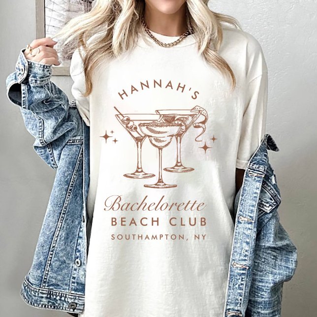 Bachelorette Retro Brown Cocktail T-Shirt (Creator Uploaded)