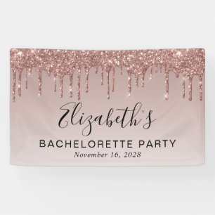 Bachelorette Rose Gold Glitter Banner