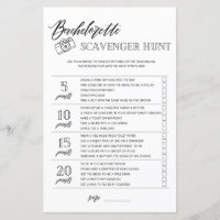 Bachelorette Scavenger Hunt bridal shower game