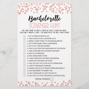 Bachelorette Scavenger Hunt Hen Party game