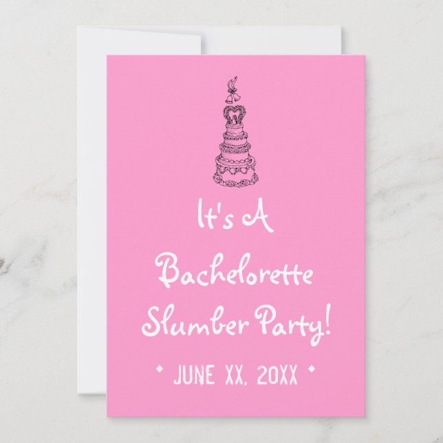 Bachelorette Slumber Party Custom Invite (Pink) (Front)