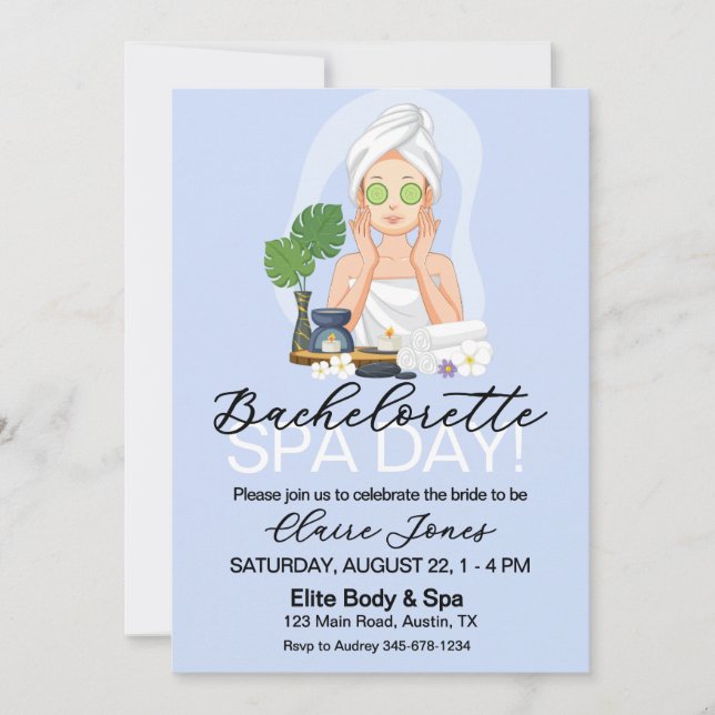 Bachelorette Spa Day Invitation (Front)