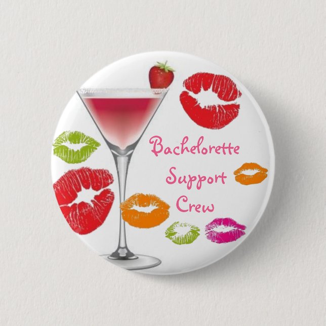 Bachelorette Support Crew 6 Cm Round Badge (Front)