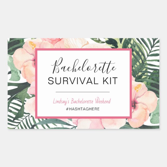 Bachelorette Survival Kit Rectangular Sticker (Front)