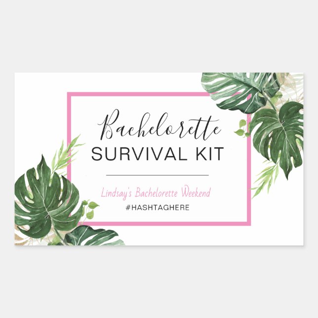 Bachelorette Survival Kit Rectangular Sticker (Front)