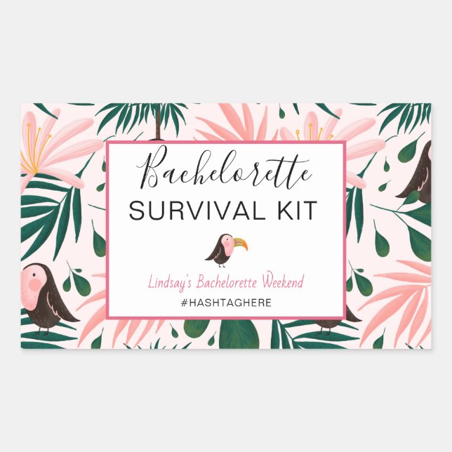 Bachelorette Survival Kit Rectangular Sticker (Front)