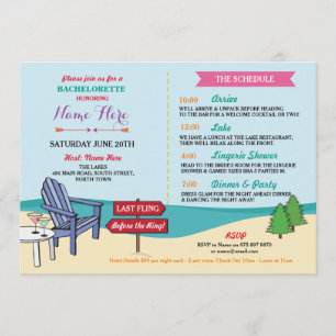 Bachelorette The Lakes Bridal Shower Itinerary Programme