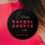 Bachelorette Tribe Hashtag 7.5 Cm Round Badge<br><div class="desc">The bride's name in chic lettering,  the word bachelorette tribe,  and #yourhashtag,  these buttons are fun to give to your bachelorette party girls. Perfect party favour for your bridal tribe! MATCHING items in our collection.</div>