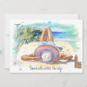 *~* Bachelorette Tropical Exotic QR Beach Party Invitation