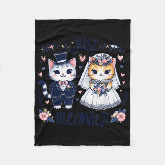 Bachelorette Wedding Party Bride Groom Cats Just M Fleece Blanket